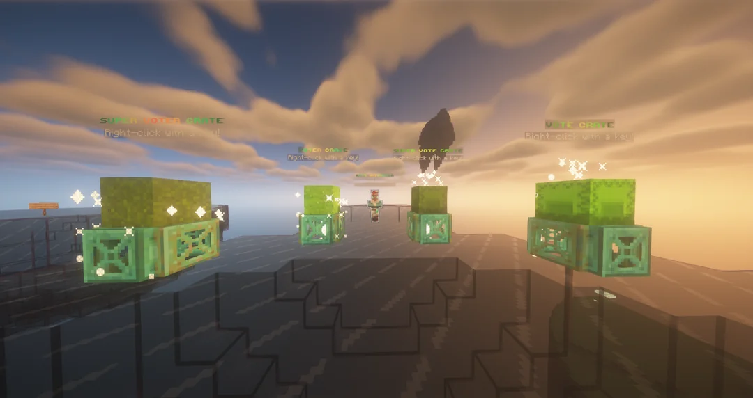 Vote crates at sunset